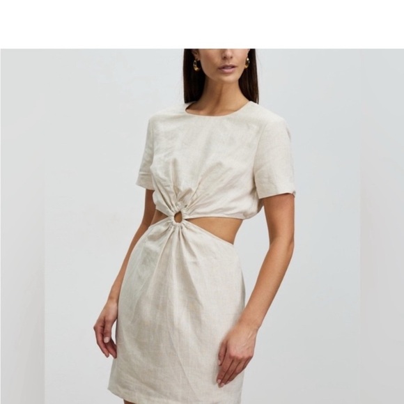 Staud Beige Linen Dress - Picture 1 of 5